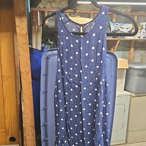 Old Navy Blue and White Polka Dot Tank